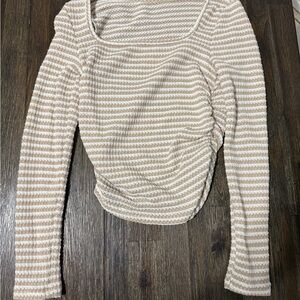 Striped Cream and White Women's Top